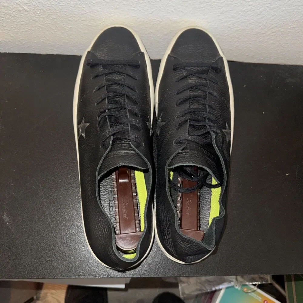 Converse Mens Size 11 One Star Prime Ox Low Top Shoes Black Leather Sneakers